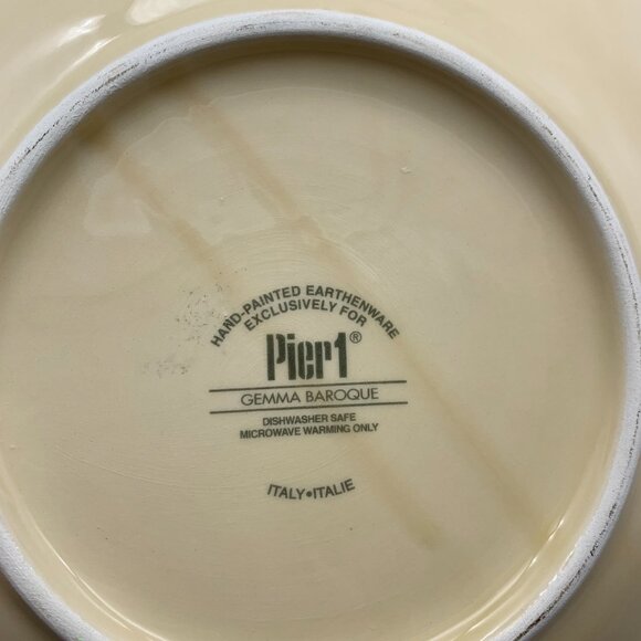 Set of 2  Pier1 Gemma Baroque Hand-painted Earthenware Salad Plates 9" - Picture 5 of 8